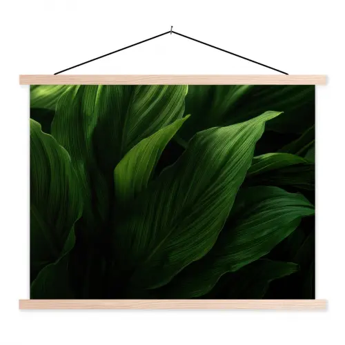 Bladeren - Schaduw - Groen - Textuur textielposter latten blank klein -3d