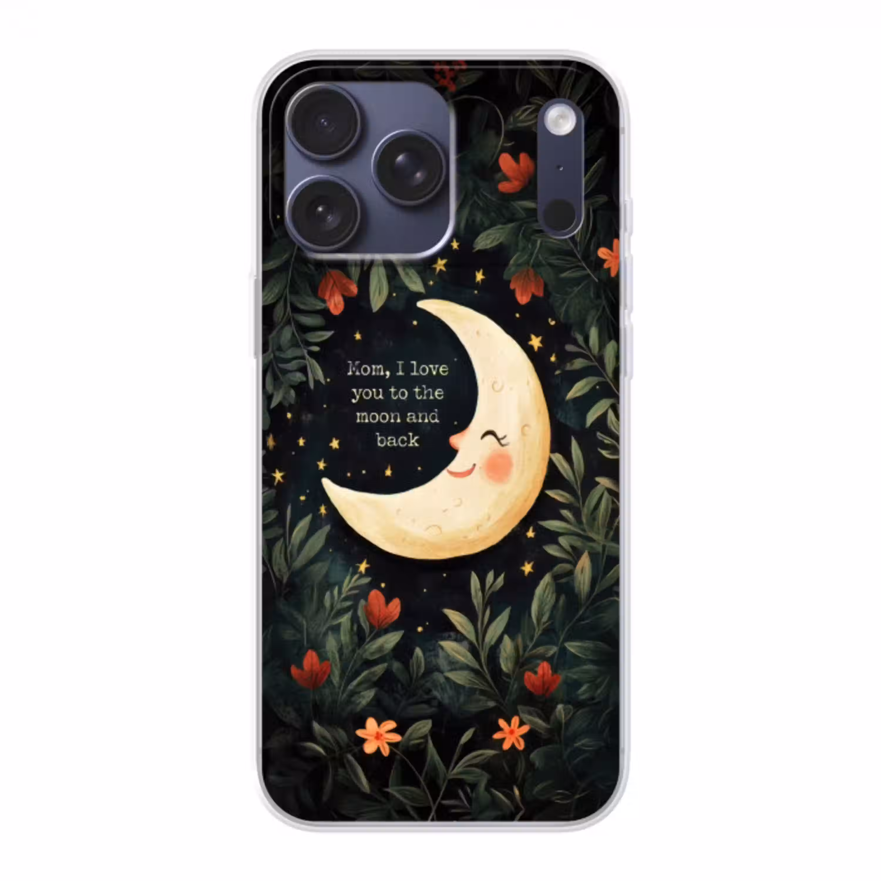 Maan - Quote - Bloemen - Sterren Telefoonhoesje iPhone 17 Pro Max klein -3d