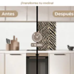Zebra - Klassiek - Zwart keuken achterwand 2 middel 865 -voor-na2_ES