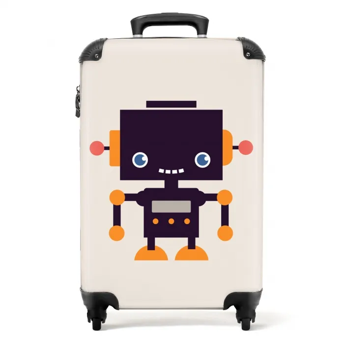 Paarse pixel Koffer - NBS - Handbagage middel -productfoto_recht