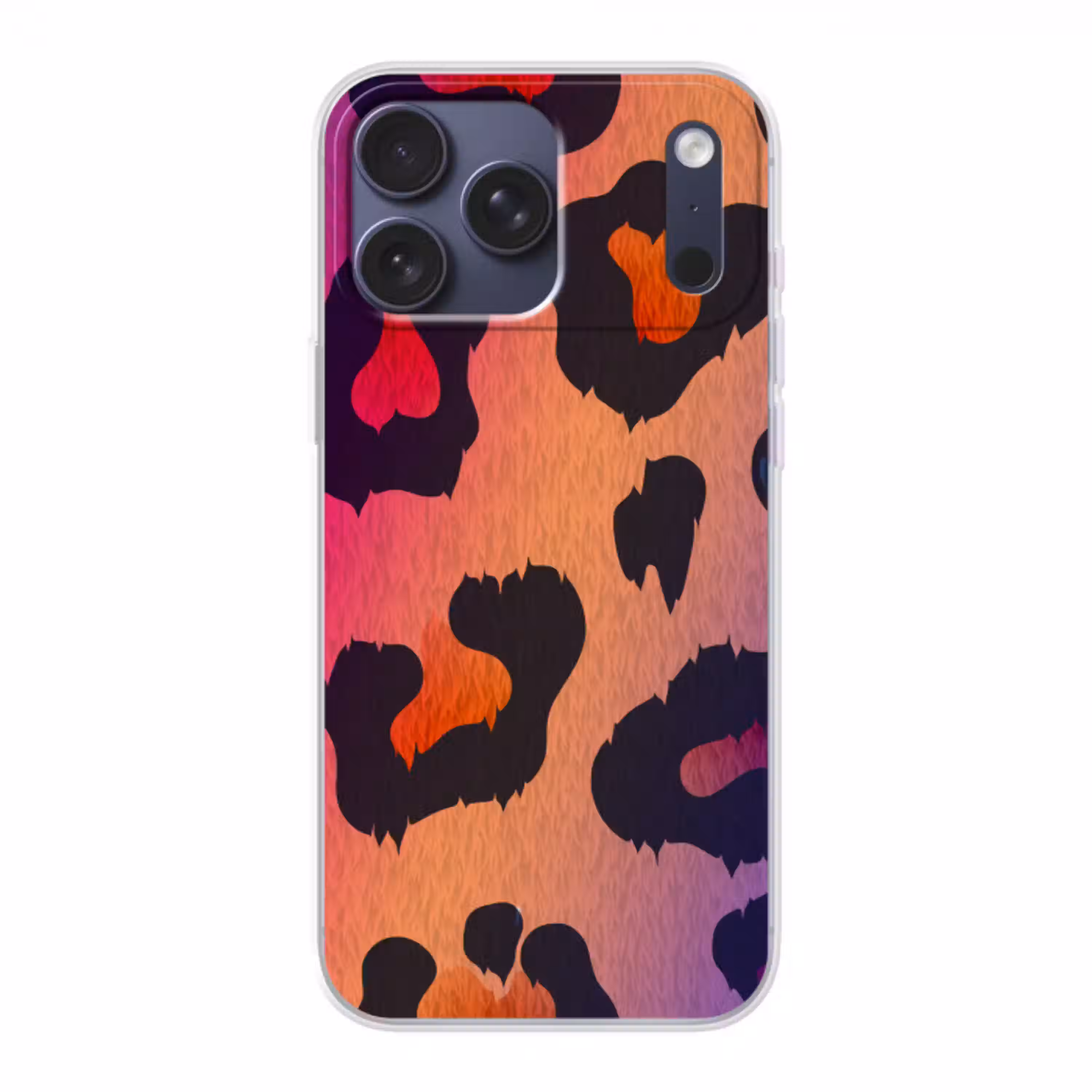 Panterprint - Roze - Paars - Oranje Telefoonhoesje iPhone 17 Pro Max klein -3d