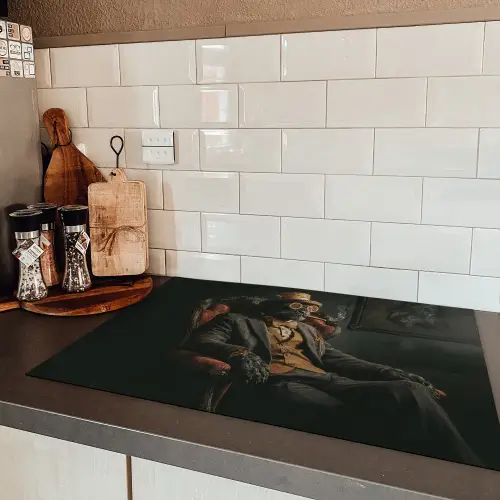 Kat - Pak - Oranje - Sigaar Inductie beschermer vinyl 3mm klein -sfeer3