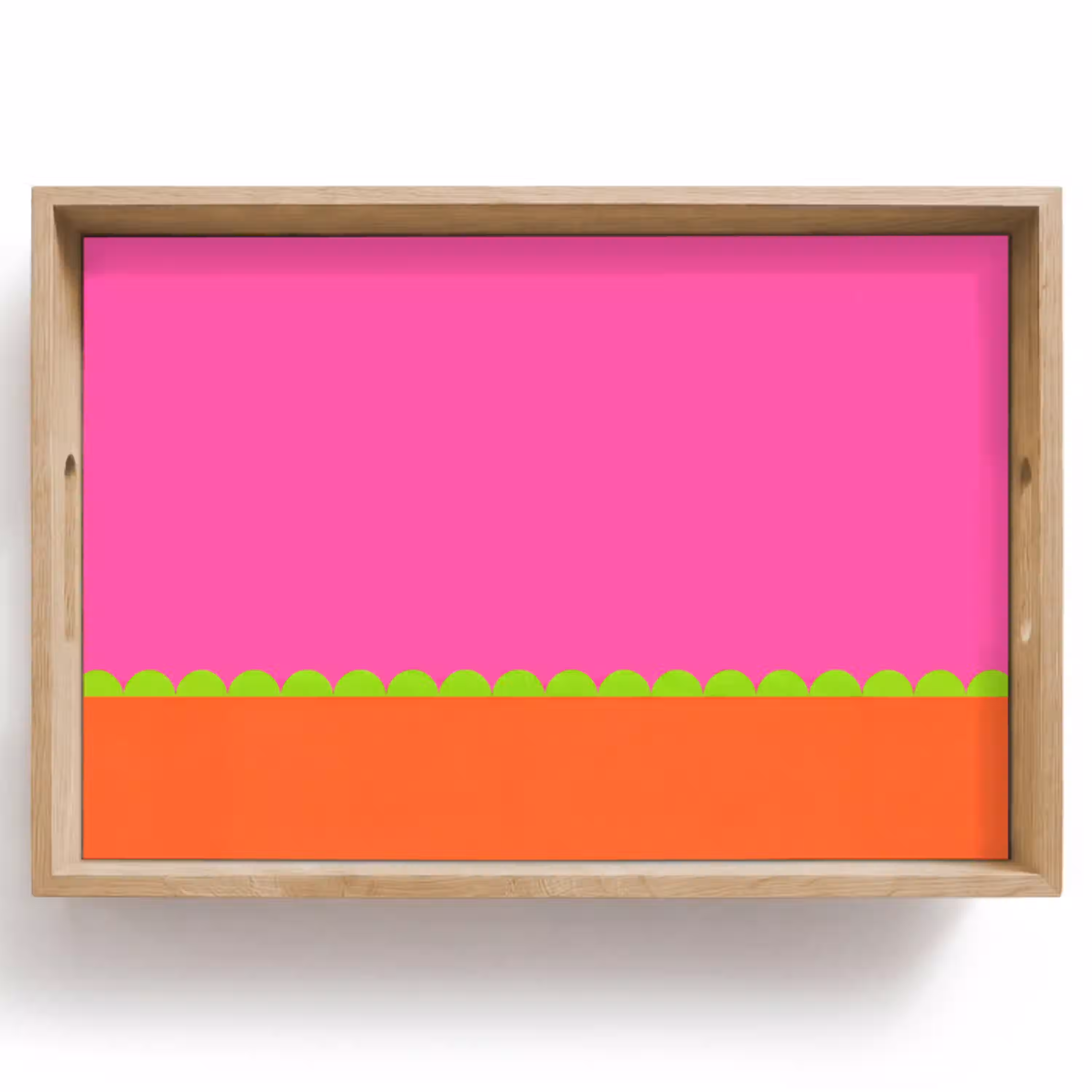Abstract - Geometrisch - Kleurblokken - Roze - Oranje Dienblad Rechthoek middel -z3d_shopping