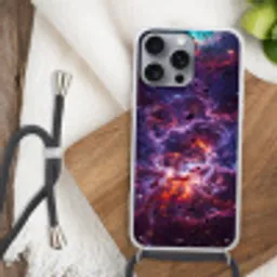 Space - Stars - Abstract - Colorful Hoesje iPhone 16 Pro Max met koord klein -sfeer4