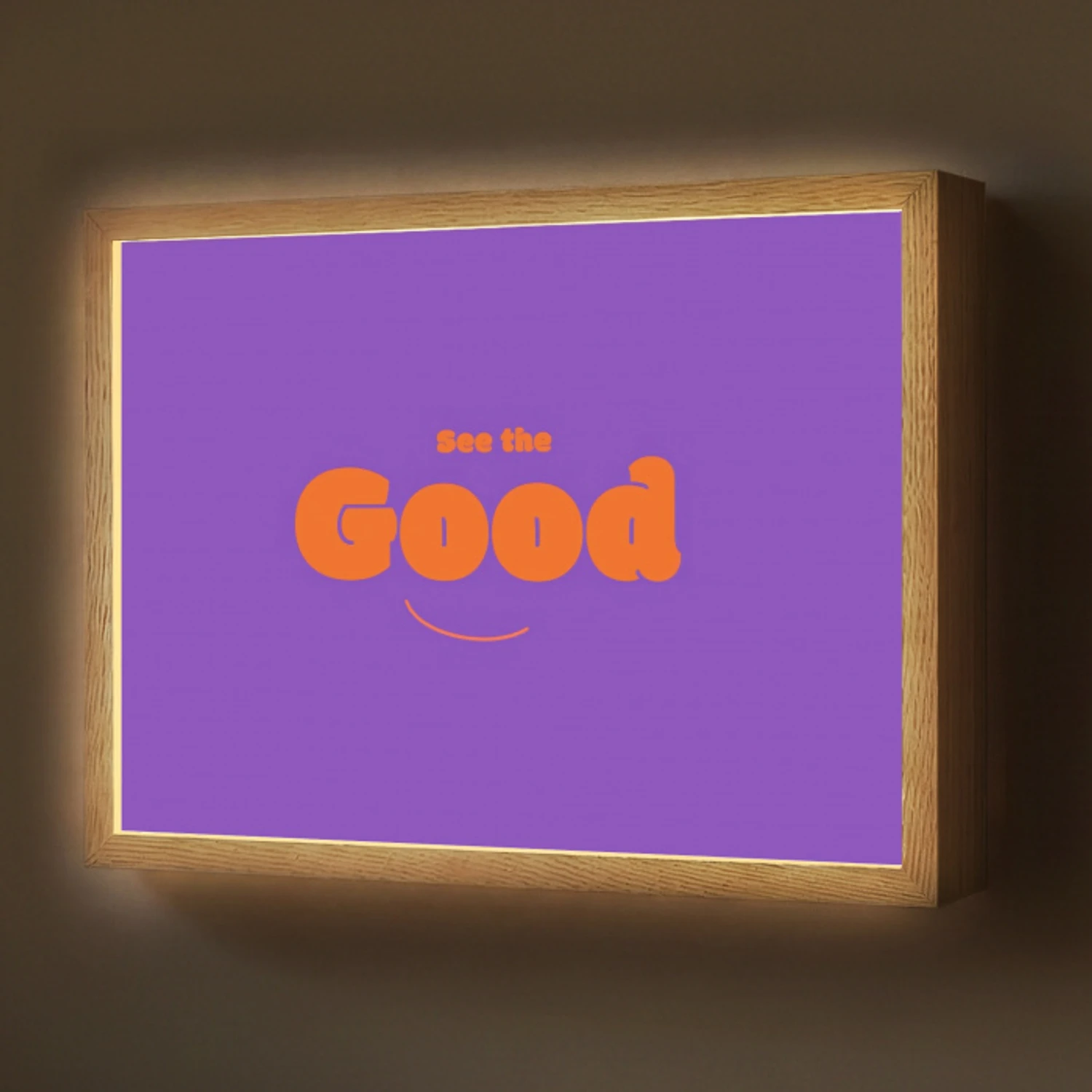 See the good - Oranje - Paars - Smiley Light Box met batterij (Wandlamp) middel -z3d_website