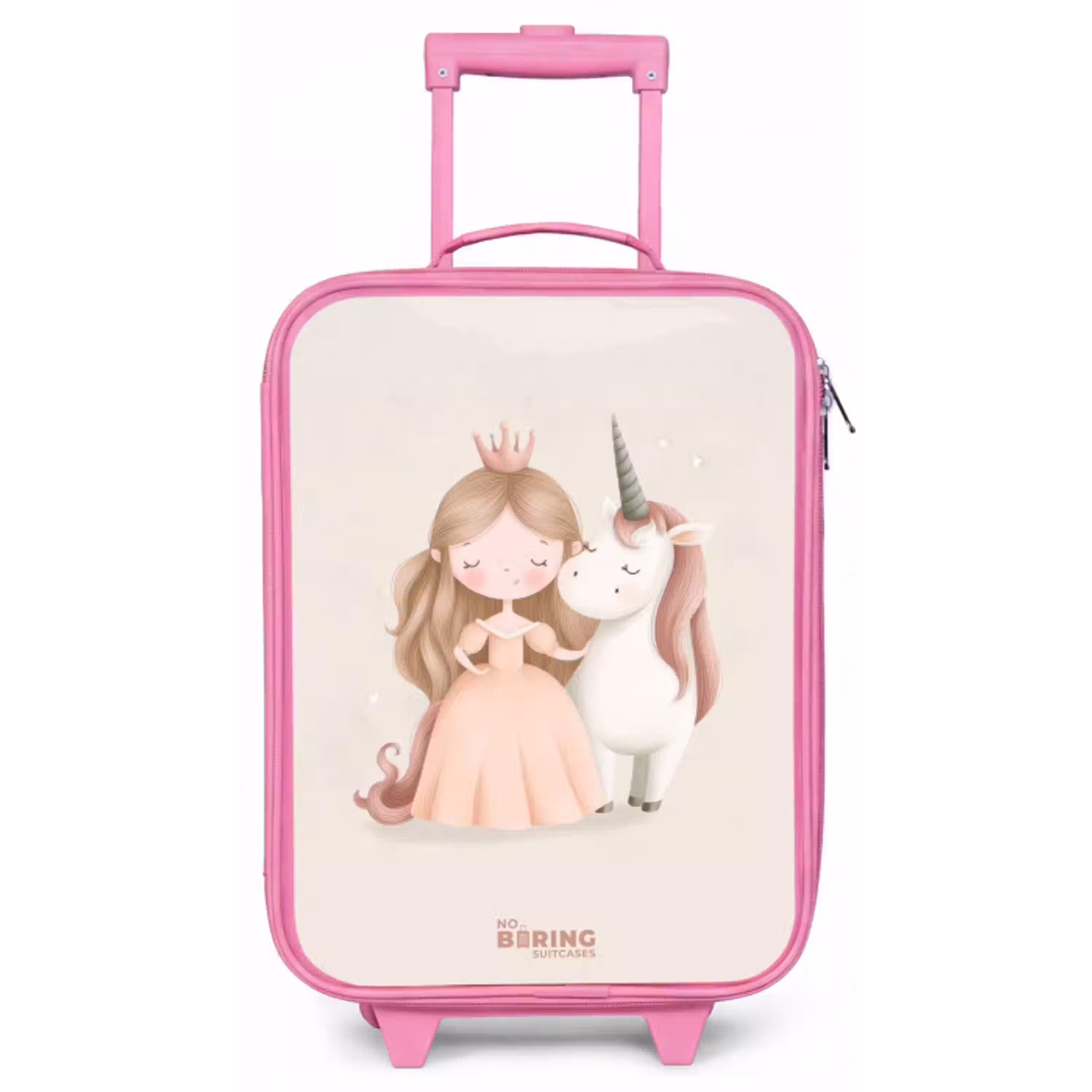 Prinses en een eenhoorn in pastel kleuren Kinderkoffer - Roze klein -zz3dotto