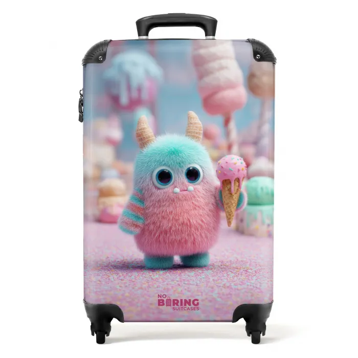 Monster in een snoepwereld NBS - Handbagage koffer - Kinderen Unisex middel -productfoto_recht