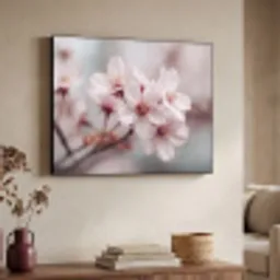 Bloesems - Meeldraden - Geel - Wazig Textielframe zwart klein -sfeer3