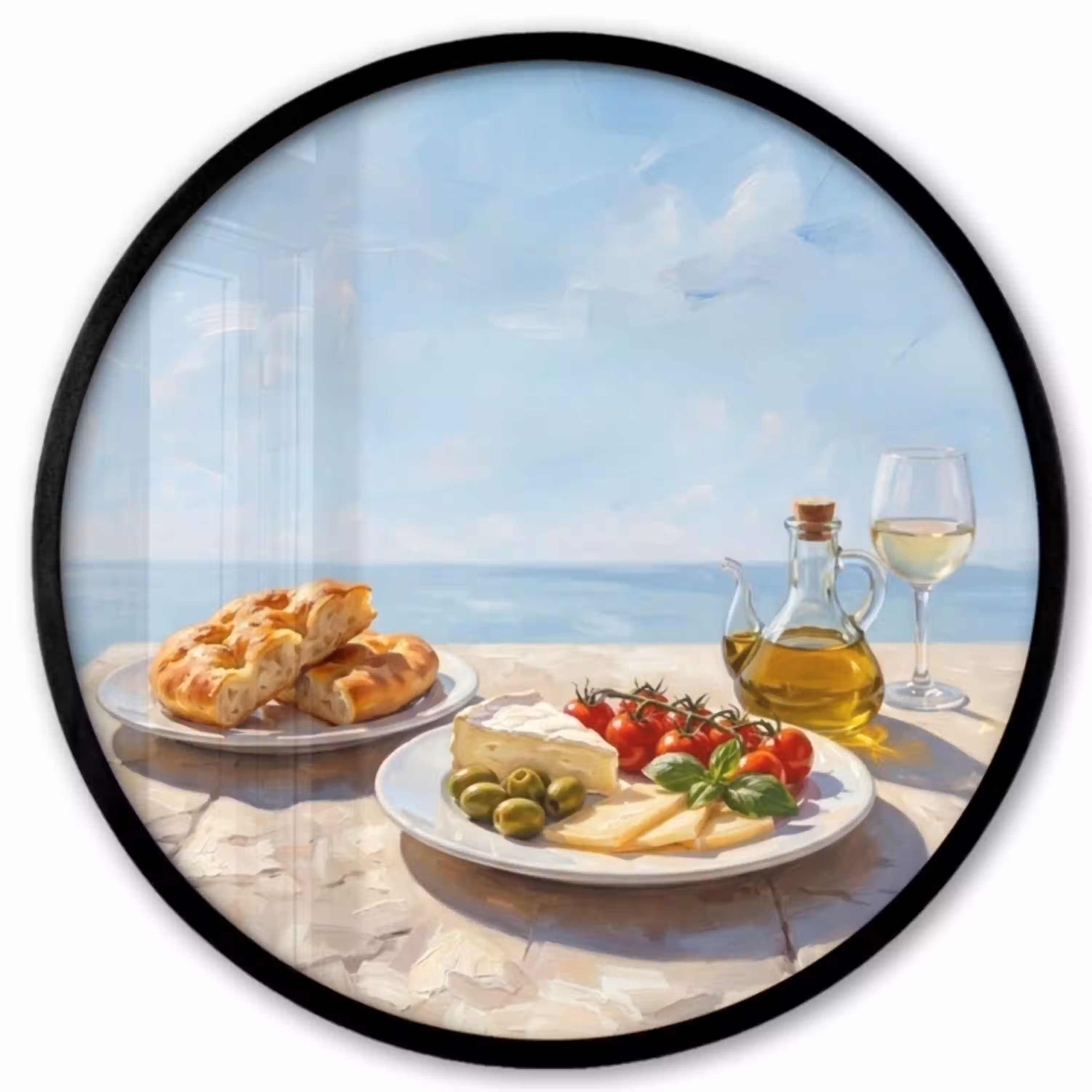 Eten - Middellandse Zee - Natuur - Geschilderd Fotolijst rond zonder passe partout klein -3d