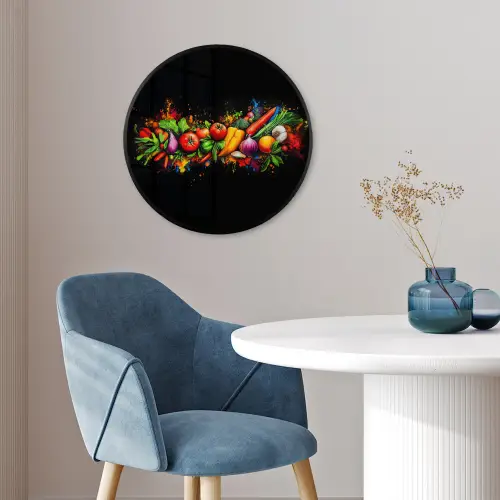 Groente - Eten - Kruiden - Graffiti - Koken Fotolijst rond zonder passe partout klein -sfeer2