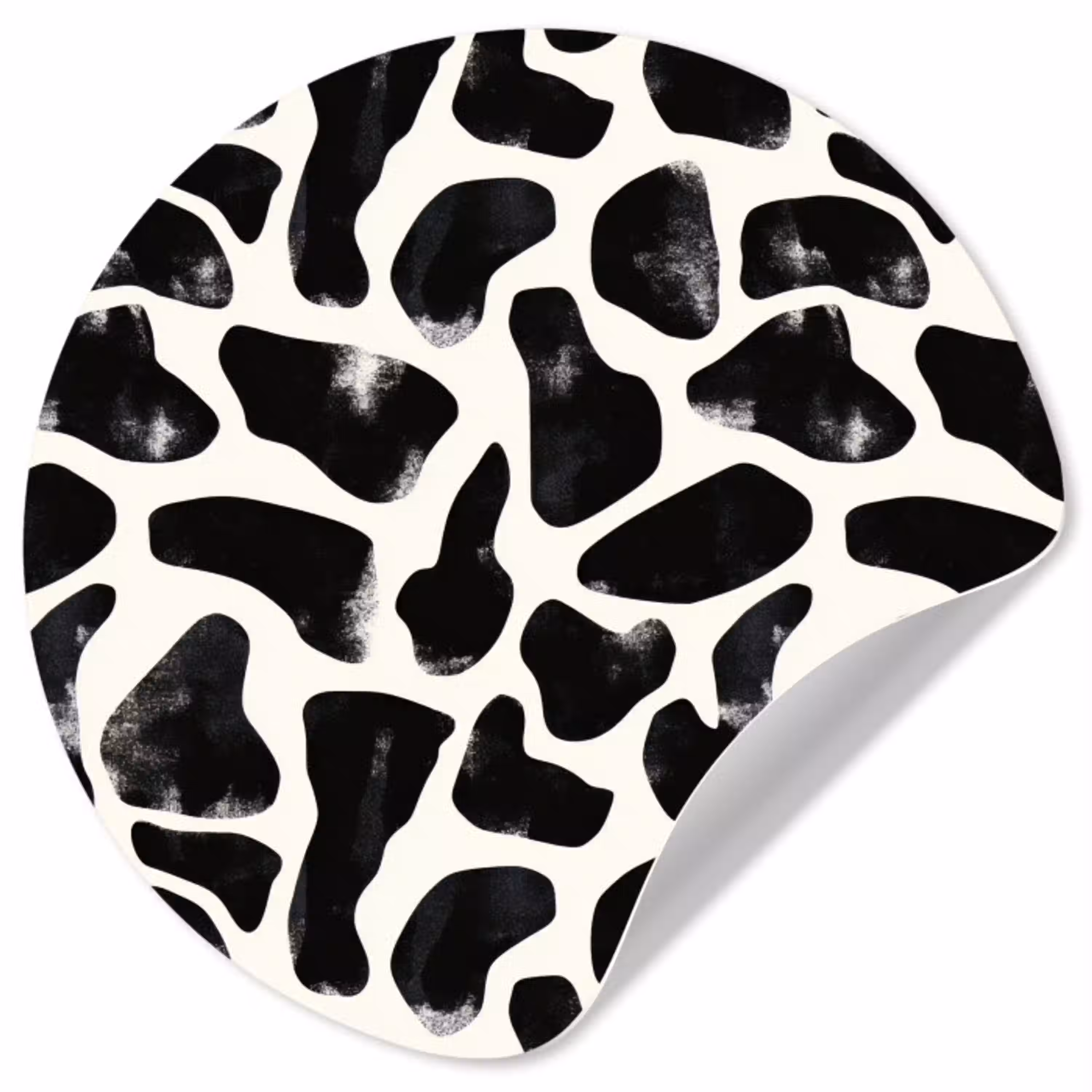 Dierenpatroon - Vlekken - Zwart - Wit Wandcirkel behangsticker klein 186 -3d