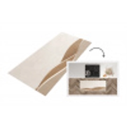 Abstract - Golven - Modern - Beige Keukenloper - keukenmat middel -3d
