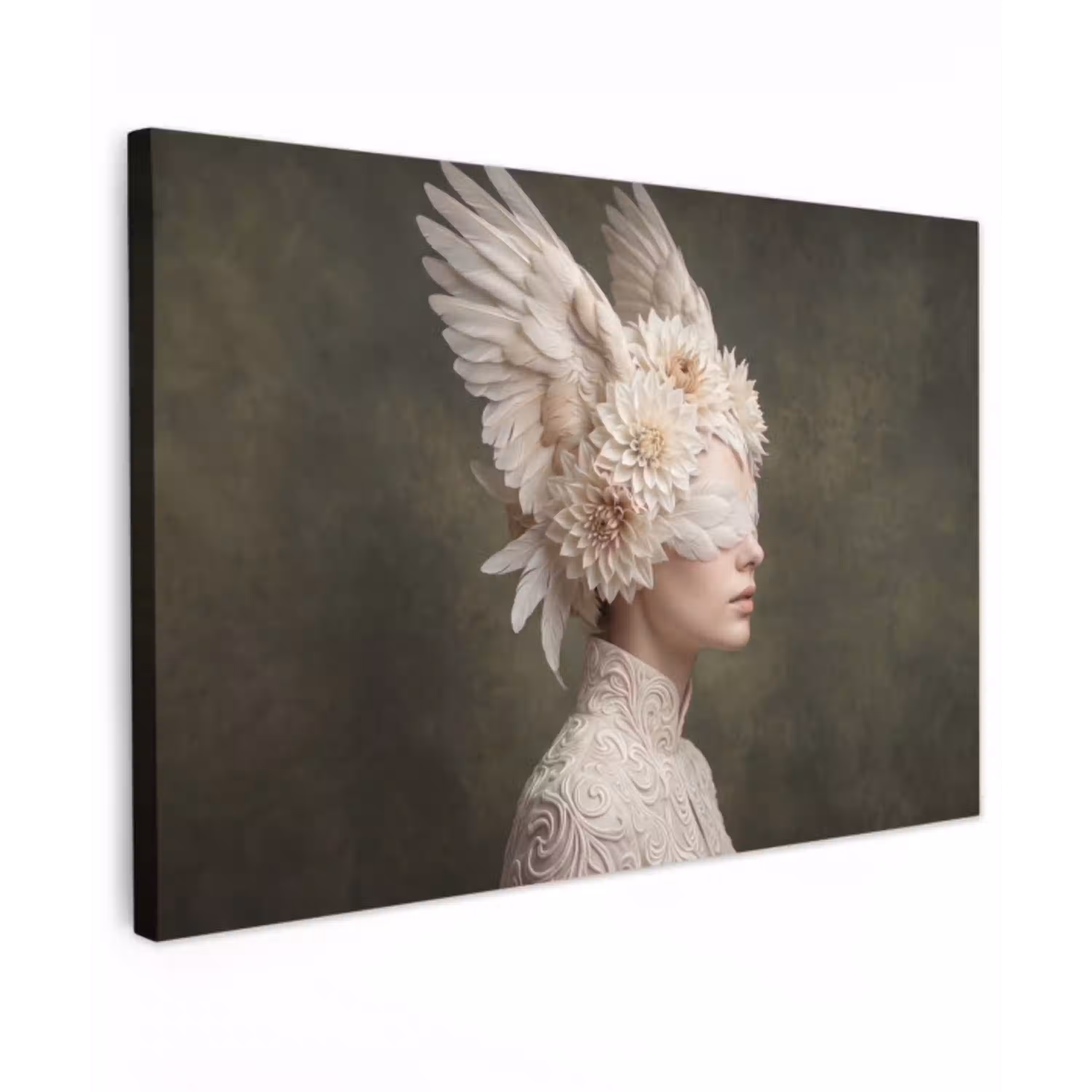 Vleugels - Vrouw - Wit canvas 2cm klein -z3d