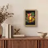 Olijfolie - Graffiti - Peper - Olijven - Modern Light Box met kabel (Tafellamp) klein -sfeer2