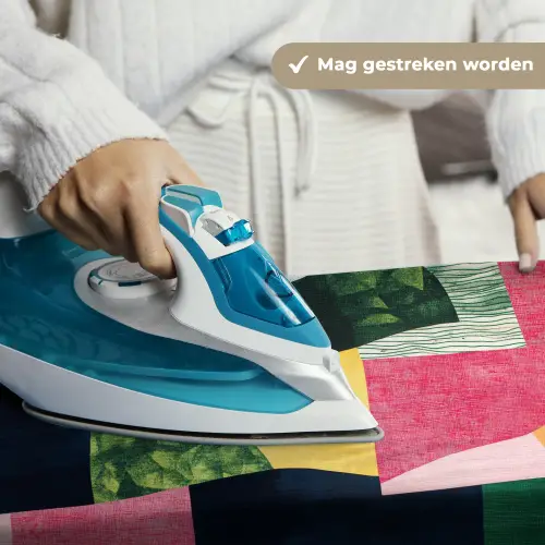 Abstract - Roze - Lappen - Vormen - Geel Wandkleed katoen klein -sfeer9