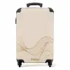 Minimal - Beige met gouden golven NBS - Handbagage koffer - Unisex middel -productfoto_recht