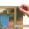 Tuinhuisje - Blauw - Bloemen Light Box met batterij (Wandlamp) middel -USP_websiteprintNL