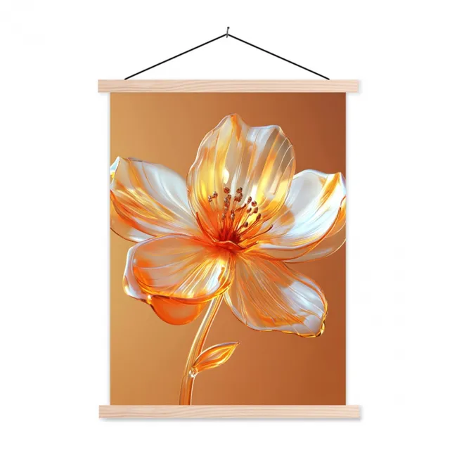 Hanging Poster - Glasses - Flower - Orange