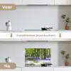 Bos - Pad - Bloemen - Paars - Groen - Natuur keuken achterwand spatscherm klein -voor_na_NL