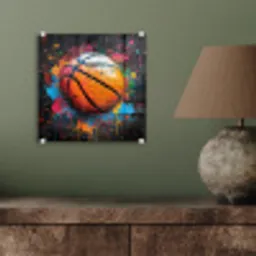 Graffiti - Basketbal - Verf - Sport plexiglas 5mm klein -sfeer3