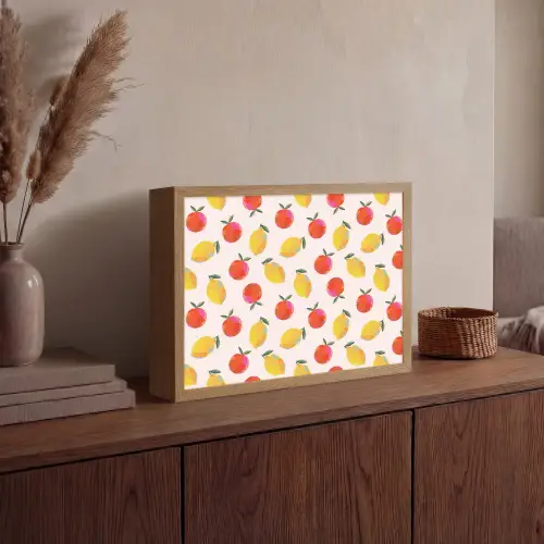 Vruchten - Sinaasappels - Citroen Light Box met batterij (Wandlamp) middel 907 -sfeer2
