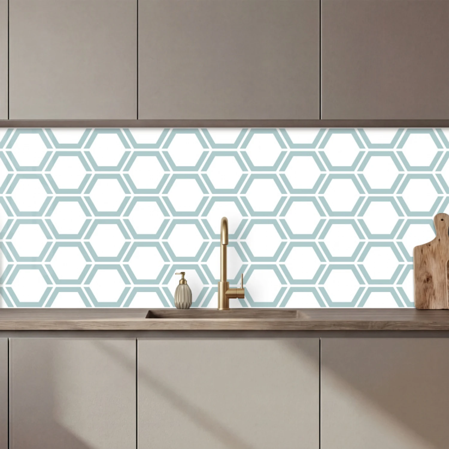 Patroon - Lijn - Design - Hexagon keuken achterwand 2 middel 871 zz_3dshopping