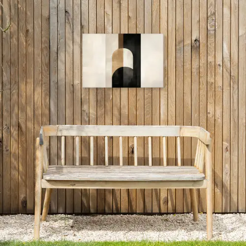 Geometrische - Vormen - Wit Tuinposter op houten frame 2 cm dik klein -sfeer4