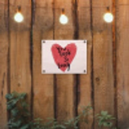 Hart - Rood - Valentijn tuinposter los doek klein -sfeer1