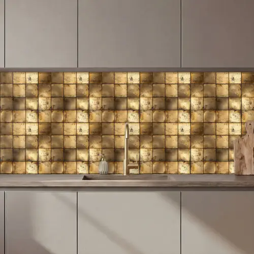 Geometrisch - Tegels - Goud keuken achterwand 2 middel 871 zz_3dshopping