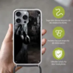 Bokshandschoenen - Muur - Duister - Zwart Hoesje iPhone 16 Pro Max met koord klein -sfeer2_DE