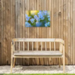 Bloemetjes - Blauw - Vergeet mij nietjes Tuinposter op houten frame 2 cm dik klein -sfeer4