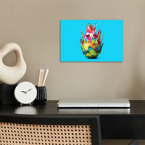 Drakenfruit - Blauw - Levendig poster papier klein -sfeer1
