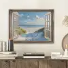 Doorkijk - Strand - Raam - Duinen - Zee PET vilt klein -sfeer1