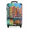 Amsterdam - Olieverf - Gracht - Schilderij - Kunst NBS - Handbagage koffer - Kinderen Unisex middel -productfoto_recht