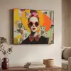 Vrouw - Bril - Strik - Retro Textielframe zwart klein -sfeer3