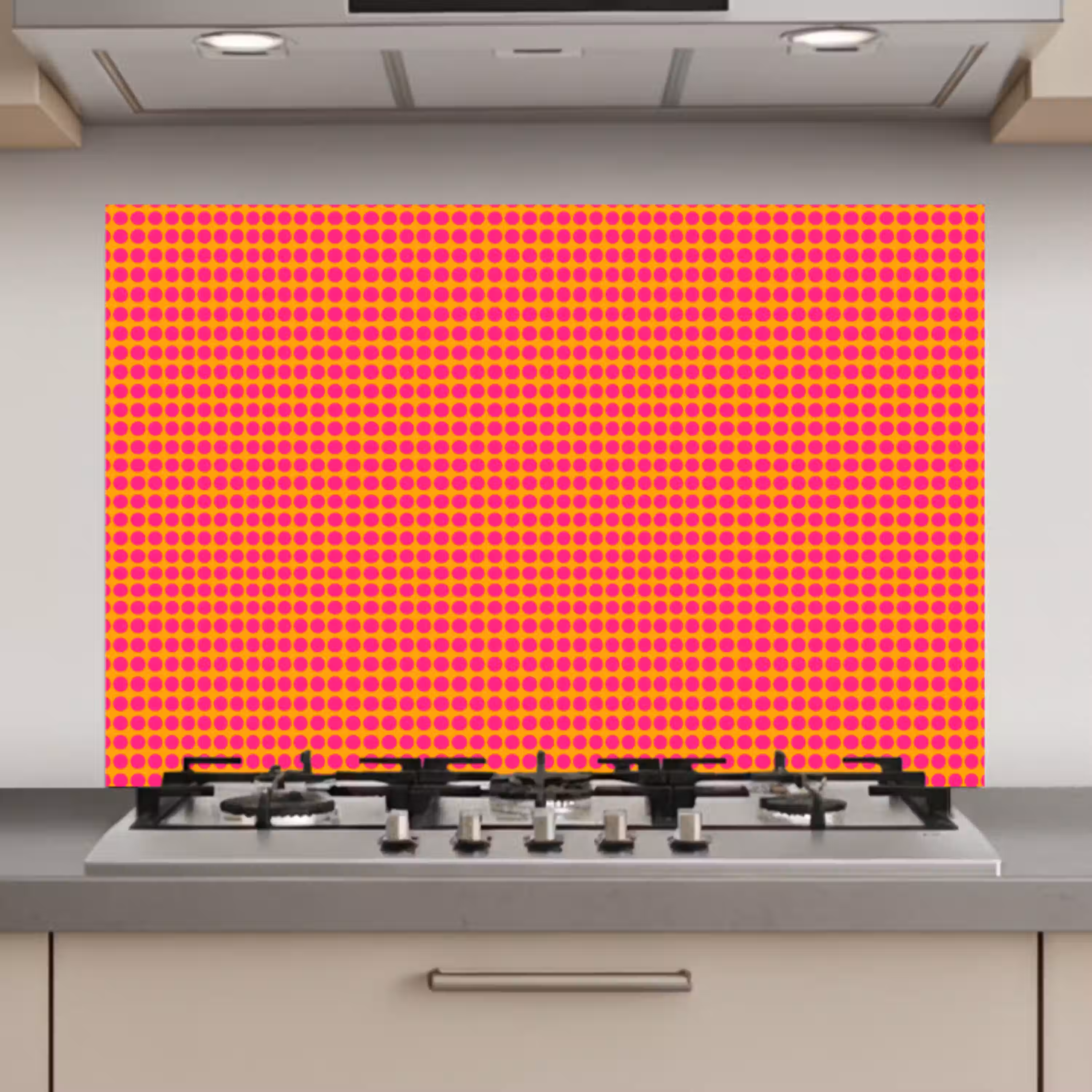 Modern - Stippen - Oranje keuken achterwand spatscherm klein 900 -3d_website