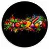 Groente - Eten - Kruiden - Graffiti - Koken Wandcirkel plexiglas klein -3d