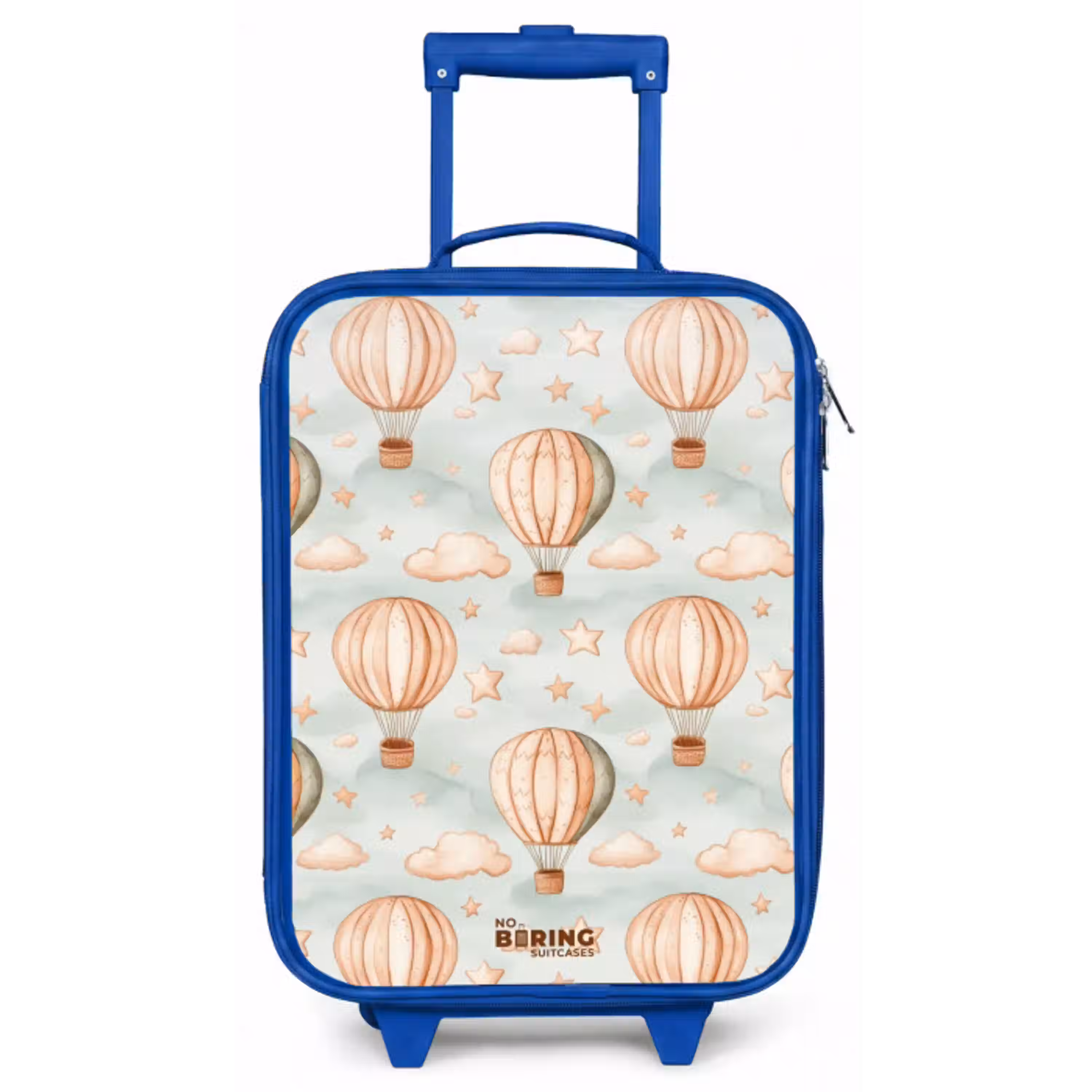 Vintage luchtballonnen in sepia met wolken en sterren Kinderkoffer - Blauw klein -zz3dotto