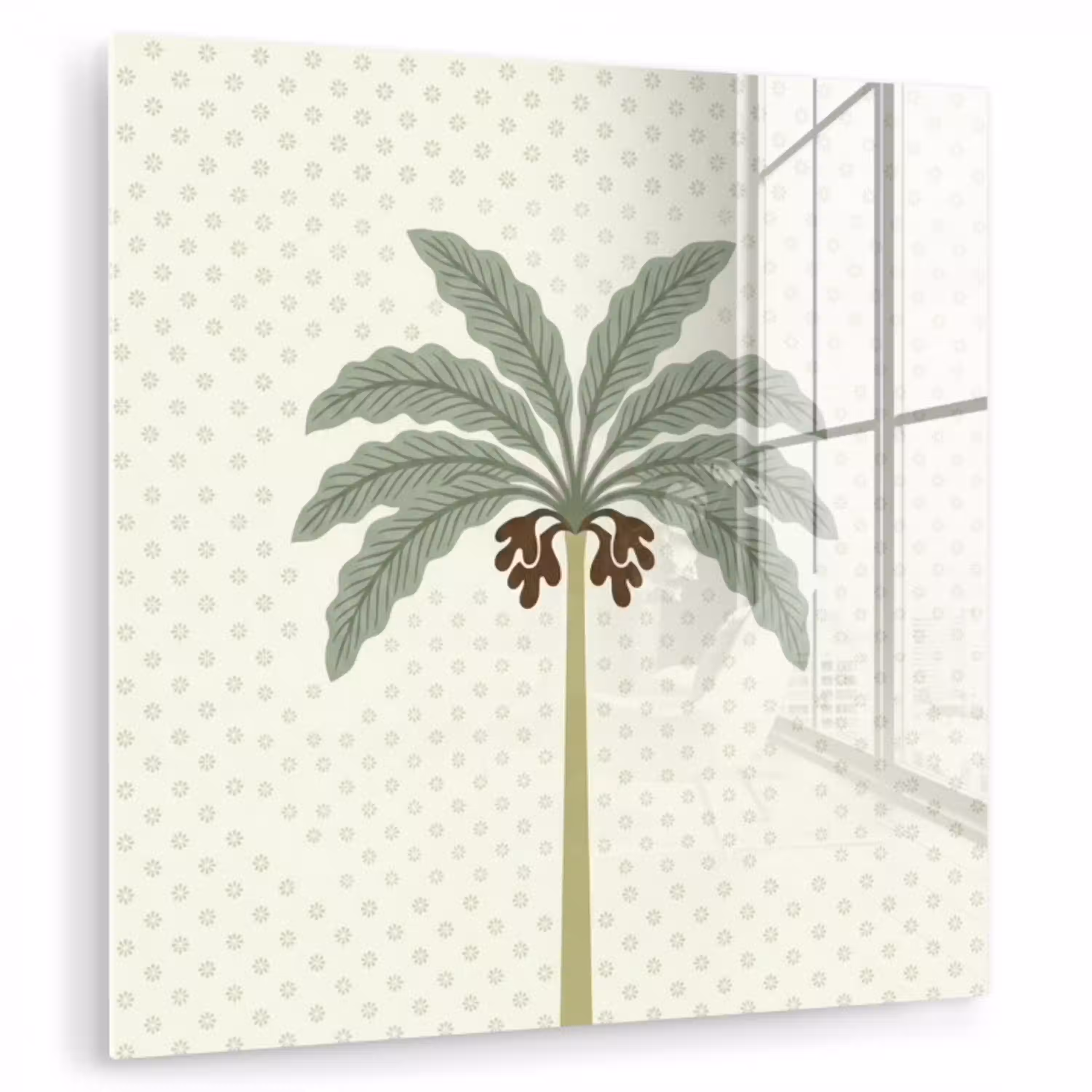 Boom - Bladeren - Groen - Decoratief - Beige plexiglas 5mm klein -zzzproduct_nieuw
