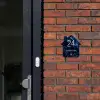 Blauwe bloemen - Sierlijk Naambord Huisje klein -sfeer2