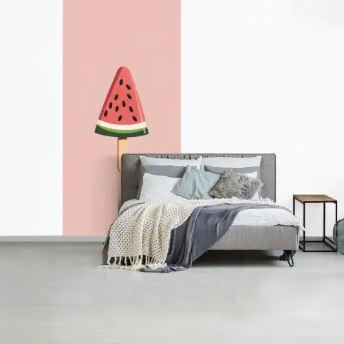 Watermeloen - Ijsje - Pitjes - Rood fotobehang vinyl groot -slaapkamer