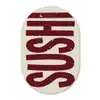 Sushi - Rood - Japandi - Decoratie Wandcirkel Ovaal Glas middel -3d