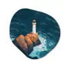 Vuurtoren - Rots - Zee - Golven Wandcirkel Organisch Forex 3mm klein -3d