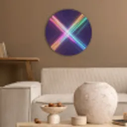 Kruisen - Lasterstralen - Neon Akoestische PET Vilt - Rond klein -sfeer1