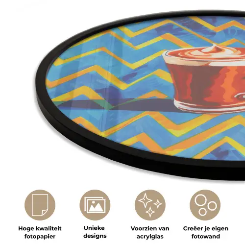 Mok - Koffie - Zigzag - Slagroom Fotolijst rond zonder passe partout klein -closeup_NL