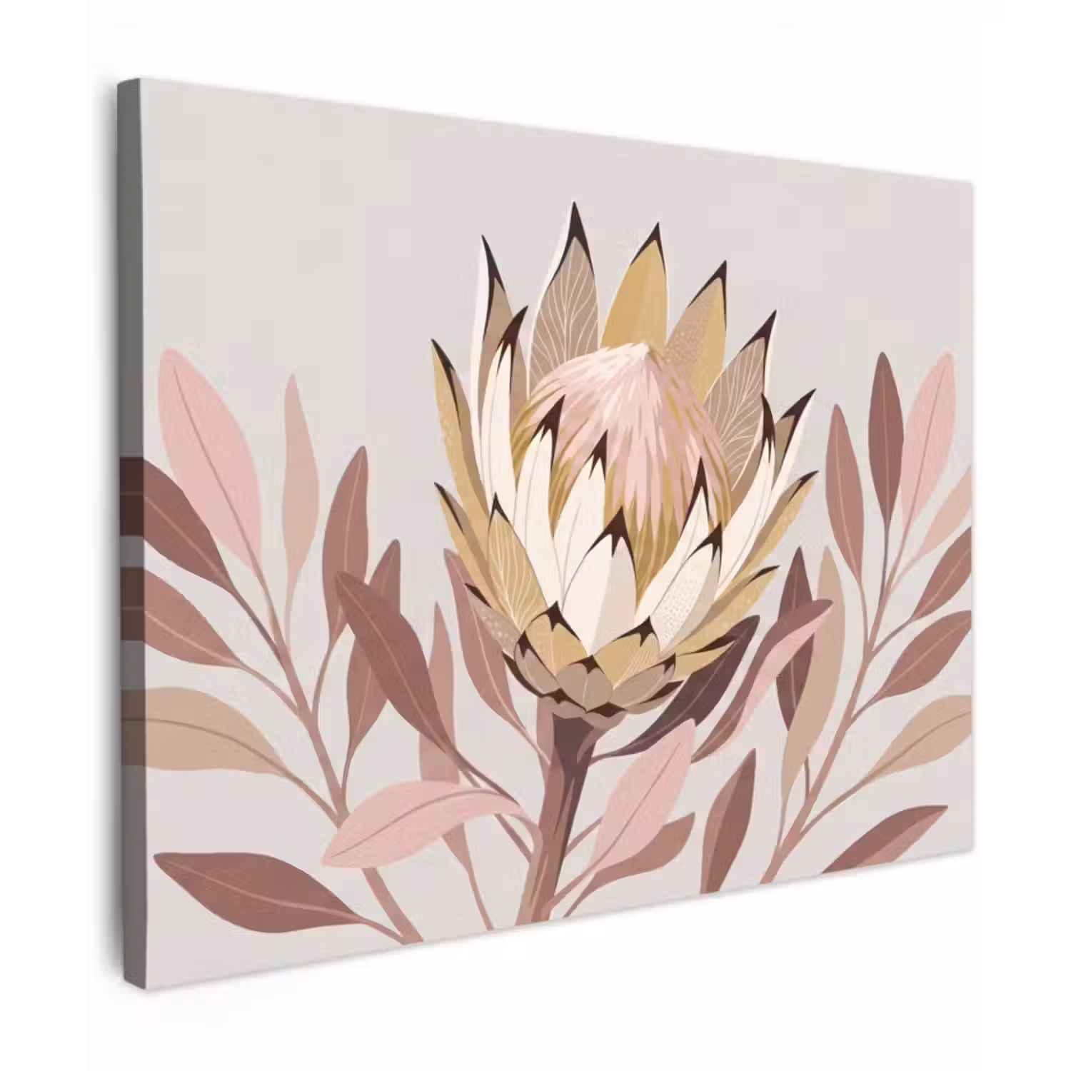 Canvas Print - Protea - Flower - Botanical - Beige