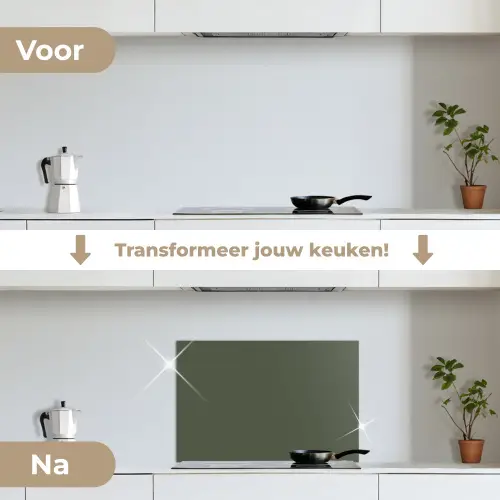 Nachtwacht: Groene Editie keuken achterwand spatscherm klein -voor_na_NL