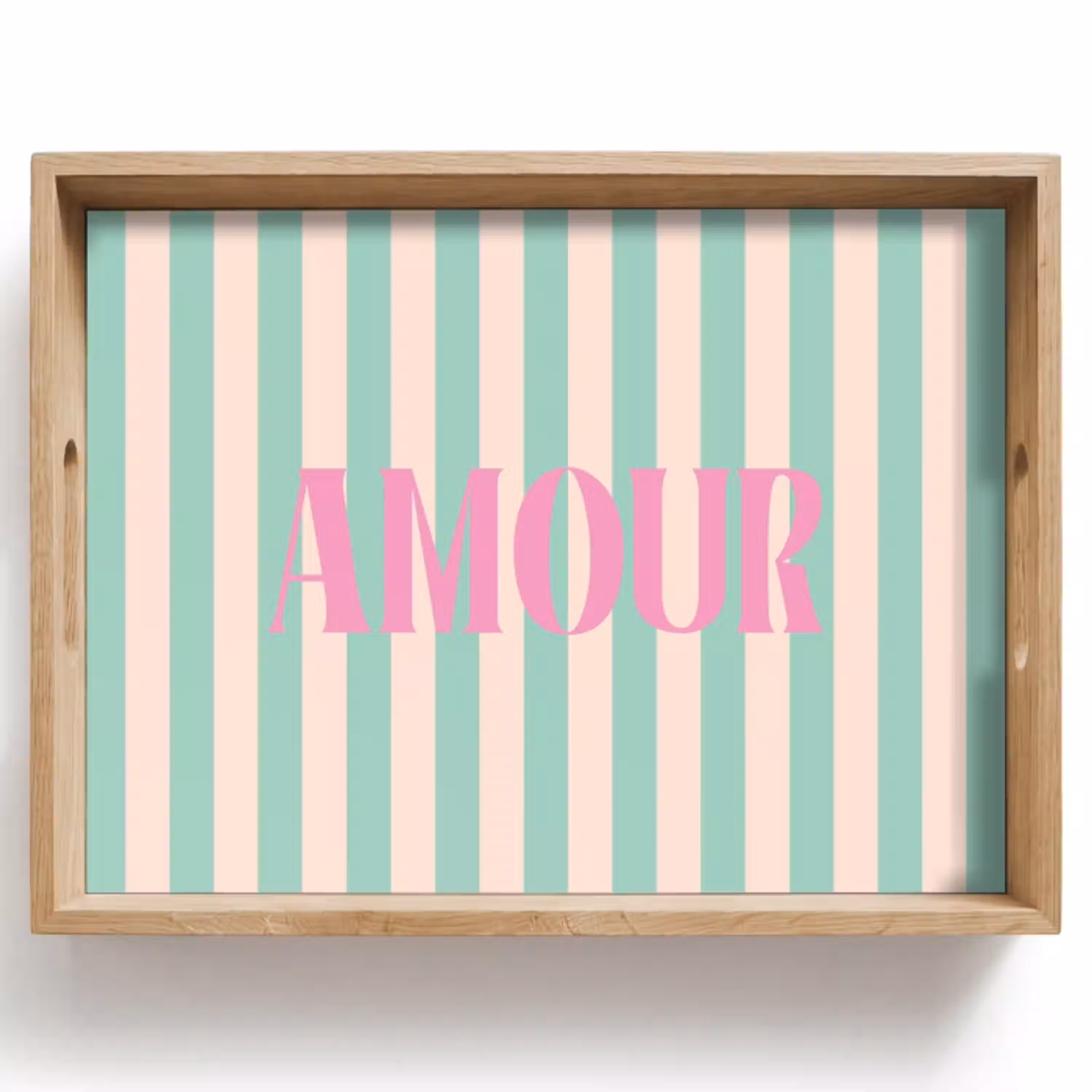 Roze - Groen - Strepen - Amour Dienblad Rechthoek middel -z3d_shopping