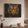 Bladeren - Tijger - Oranje Textielframe zwart klein -sfeer3