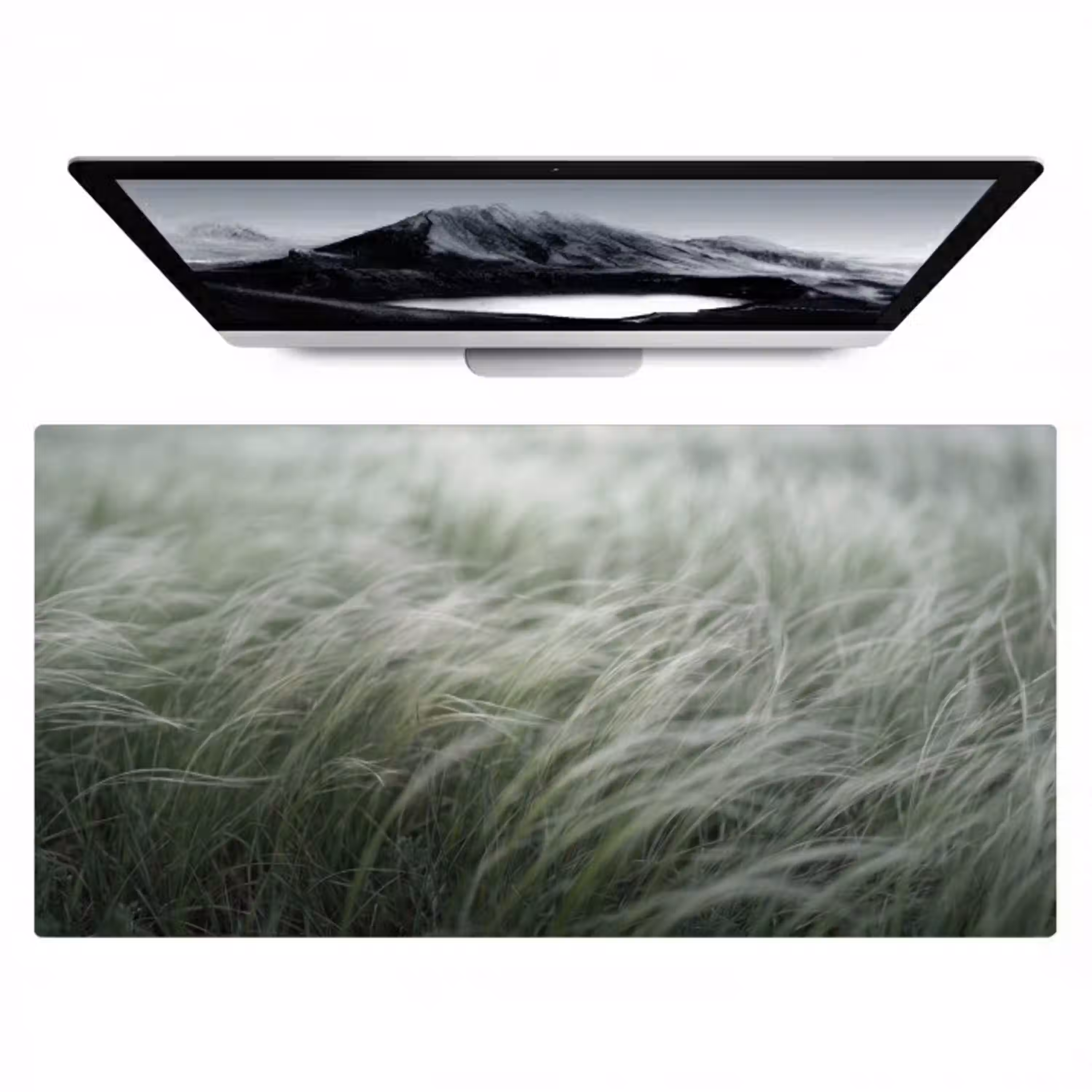 Gras - Wazig - Natuur - Groen - Zacht Muismat XXL klein -zzz3d